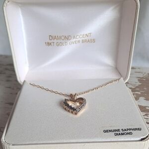 Diamond Sapphire Heart Necklace